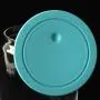 Ein Glasbehälter von Alessi Gianni mit 3 Gläsern und Kunststoffdeckel, Aqua Blau – AMDR04 AZ