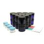 Cobalt Blue 2 Ounce PET Plastic Jars with Black Lids, and 4 Mini Jars, 20 Pack