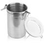 Airtight Food Storage Containers Stainless Steel Kitchen Canisters Jars with Clear Arylic Lid and Locking Clamp,Pantry Organization and Storage for Tea Snacks Sugar Milk Powder 1.1L Silver