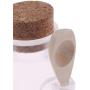 JiaUfmi 4Pcs Clear Empty Plastic Bath Salt Comestic Powder Bottle Jar Pot with Wooden Cork Lid and Spoon Cream DIY Container 300g 10.2oz (72 Pcs Lables Stickers Free)
