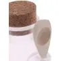 Bouteilles de Pétales de Sable ou Cosmétiques Vides en Plastique Transparent 4 Pièces avec Couvercle en Bois et Cuillère – Contenant DIY 300g (72 Étiquettes Stickers Gratuites)