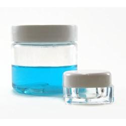 Clear 2 oz Plastic Jars with White Lids (6 pk) with Balm Jar - PET Round Refillable Containers