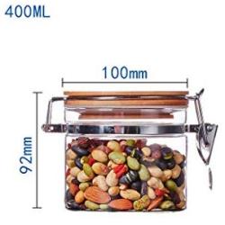 Sealed Glass Storage Jar Food Grains Moisture-proof Transparent Bottle Tea Coffee Seal Storage Cans DELICATEWNN (Capacity : 400ml)