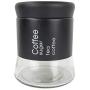 Home Basics Allaire Collection 4 Piece Food Storage Canister Set, Food Storage Container for Kitchen Counter, Sugar, Tea, Pasta, Coffee Canister with Clear Bottom, Black