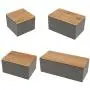 Bambusdeckel Aufbewahrungsboxen Holzbehälter Organizer Tee Aufbewahrungsbox Caddy Gläser Kaffee Dosen - A