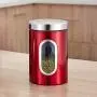 TOPBATHY Stainless Steel Food Storage Jar with Airtight Seal Bamboo Lid/Airtight Food Storage Containers,for Serving Tea, Coffee, Spice and More(11 x 11 x 16.5cm??‰