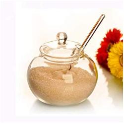 Transparent Glass Sucrier Crystal Candy Cylinder Candy Jar Spice Jar