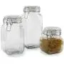 Bouteilles en verre Circleware 68225 pour aliments, ensemble de 3, avec couvercle à ressort hermétique, idéal pour café, sucre, thé, céréales (54 oz, 40.5 oz, 22 oz) claires Bouteilles en verre Circleware 68225 pour aliments, ensemble de 3, avec couvercle à ressort hermétique, idéal pour café, sucre, thé, céréales (54 oz, 40.5 oz, 22 oz) claires