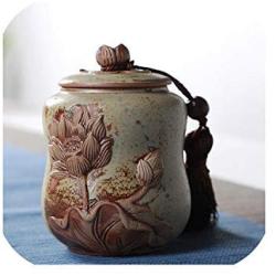 Tea Container Ceramic Sealed Cans Food Storage Jar Spice Sugar Bowl Household Tea Coffee Storage Bottles & Jars,8