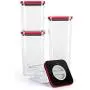 Smart Seal Airtight Food Storage Container, 4 Piece Set, Modular, Stackable, Nestable, Organizable, BPA free by Neoflam