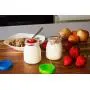 Hatrigo 4 oz Clear Glass Jars With Lids, 10-Piece Glass Yogurt Jars Set with Color Lid, Reusable Small Glass Jars Containers for Baby Food Storage, Canning Jars, Pudding Cups, like Mason Jars 4 oz
