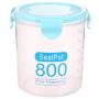 FTXJ Plastic Sealed Food Storage Jars Cans Kitchen Wide-mouth Transparent Canister (800ml, Blue)