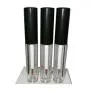 6 Stück 2 ML 0,07OZ Leere Transparente ABS Wiederbefüllbare Eyeliner Flaschen mit Schwarzen Kappen, Eyelash Cream Beutel, Kosmetik Probenbehälter für Reisebehälter