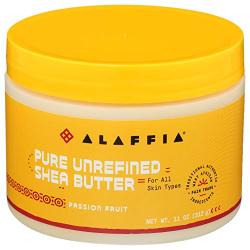 Alaffia - Everyday Shea Authentic Shea Butter, All Skin Types, Vitamins and Minerals Help Moisturize and Soften Skin with Shea Butter, Fair Trade, No Parabens, Vegan, Passionfruit, 11 Ounces