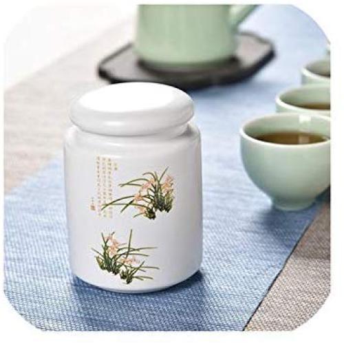 Porcelain Container Organizer Tea Sealed Storage Jars With Lids Ceramic Storage Tin Pot For Spices Tea Coffee Candy Bottle Boxes,Yaguangbailanhua