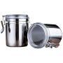 Stainless Steel Container Kitchen Food Preserving Jar With Clear Lid & Locking Clamp, Airtight Canister For Storing Coffee, Tobacco, Flour, Sugar - Stylishbuy