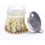 DYFYMX sugar bowl with lid Spice jar, seasoning rack holder with empty glass cruet jar, food storage container with lid, spice jar oil container for kitchen