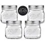 Ball 16 oz Collection Elite Wide Mouth Glass Mason Jars Bundle with Non Slip Jar Opener- Set of 4 Pint Size Mason Jars - Canning Glass Jars with Lids and Bands