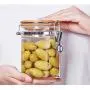 XSWZAQ Kitchen storage tank stainless steel buckle glass jar Household storage glass sealed tank Multi-grain tea can (Size : 1950ml) XSWZAQ Kitchen storage tank stainless steel buckle glass jar Household storage glass sealed tank Multi-grain tea can (Size : 1950ml)