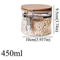 Storage Bottles Glass Container With Lid For Spices Confectioner Food Sundries Tea Coffee Sugar Sealed Kitchen Jar,450Mlb151