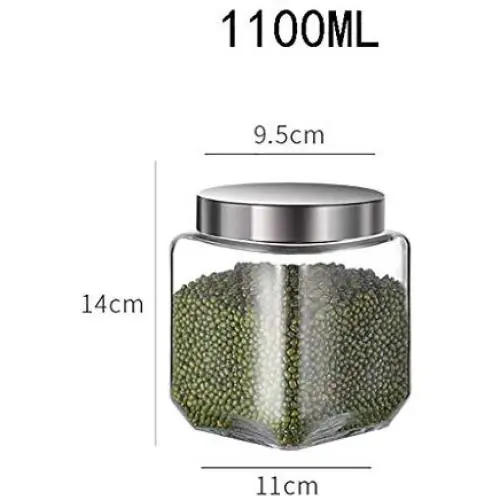 Bocal en verre étanche avec couvercle, pot en verre pour la maison/stockage, collection variée de contenants vintage en verre hermétique pour aliments secs (1.1L) Bocal en verre étanche avec couvercle, pot en verre pour la maison/stockage, collection variée de contenants vintage en verre hermétique pour aliments secs (1.1L)