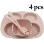 Ensemble de 4 assiettes pour bébé JUSTDOLIFE en paille de blé, assiettes divisées résistantes à la chaleur pour bébé, aliments pour bébés. Ensemble de 4 assiettes pour bébé JUSTDOLIFE en paille de blé, assiettes divisées résistantes à la chaleur pour bébé, aliments pour bébés.