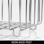 mDesign Metal Farmhouse Kitchen Pantry Food Storage Organizer Basket Bin - Wire Grid Design - for Cabinets, Cupboards, Shelves, Countertops, Closets, Bedroom, Bathroom - Small, 2 Pack - Chrome