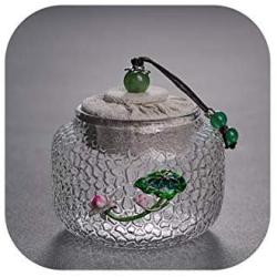 Tea Storage Jar Transparent Glass Seal Cans Chinese Teaware Coffee Beans Nut Canister Gift,K
