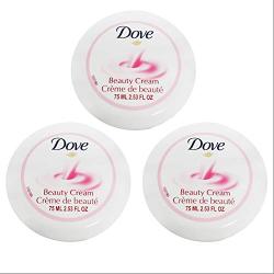 Dove Beauty Cream. Nourishment and Moisturizing for all Skin Types. Lightweight Formula. Non-Oily. Pink. 2.53 Fl.Oz. Pack of 3