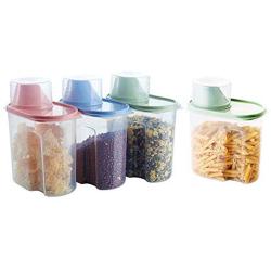 Kitchen multi-grain sealed cans, plastic transparent grain storage box, food storage storage tank set of 4