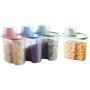 Kitchen multi-grain sealed cans, plastic transparent grain storage box, food storage storage tank set of 4