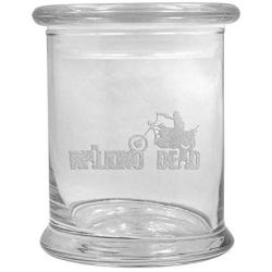 12 oz Clear Glass storage Herb Stash Jar and Lid with Walking Dead Daryl Logo