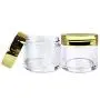 Beauticom 180 Pieces 30G/30ML(1 Oz) Round Clear Jars with Metallic GOLD Flat Top Lids for Herbs, Spices, Loose Leaf Teas, Coffee & Other Foods- BPA Free