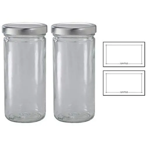 8 oz Clear Thick Glass Tall Paragon Airtight Jar with Silver Metal Cap (2 pack) + Labels for Hot and Cold Fill 8 oz Clear Thick Glass Tall Paragon Airtight Jar with Silver Metal Cap (2 pack) + Labels for Hot and Cold Fill