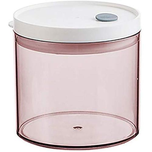 Airtight Food Storage Canister With Round Sealing Cap,Cereal Containers For Storage Stackable,Food Storage Tank For Multigrain,Dried Fruit,Tea,Etc.Save Space,Durable,Pink-600ML