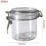 RUZYY 450ML Plastic Round Clip Top Storage Jar with Airtight Seal Lid Kitchen Food Container Tableware Preserving Cosmetic Cream Organizer