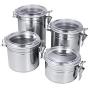 Canisters Sets for The Kitchen, 4 Pcs Stainless Steel Storage Containers for Flour, Sugar, Food and Coffee, 27oz 37oz 47oz 62oz Kitchen Canisters with Acrylic Airtight Cover For Kitchen Counter