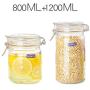 Glasbehälter mit Schraubverschluss, Glasbehälter zur Aufbewahrung, Honigglas, Süßigkeitenglas, Trockenfrüchtebehälter, 2 Sets, 800ml, 1200ml, 2100ml (mit Waage), Glasbehälter mit Dichtung.