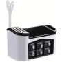 Moligh doll Cordial Shining Spice Rack Kitchen Shelf Tools Box Spice Jar Storage Rack Chopsticks Cutter Storage Box Large Capacity（White）