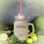 Yellow WorldS Coolest New Mexican Aunt NM Frosted Glass Mason Jar With Straw