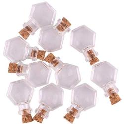 | Storage Bottles & Jars | 50pcs Transparent hexagon Glass Bottle Jars Vials Wishing Bottle Cute Art Bottles with Corks Stopper DIY craft gift | by HUDITOOLS | 1 PCs