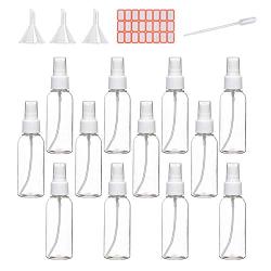 Spray Bottles 2oz/50ml Small Spray Bottle Plastic for Household Travel Cleaning Perfume Essential Oils with 3pcs Funnels 24pcs Labels 1pcs Dropper (12 Pack)