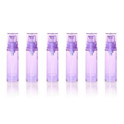 6 PCS 5ML 0.17OZ Purple Plastic Airless Vacuum Pump Bottles Refillable Empty Press Container with Clear Cap Mini Portable Lotion Cream Jar Emulsion Vials Cosmetic Sample Dispense for Travel