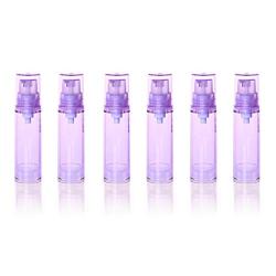 6 PCS 5ML 0.17OZ Purple Plastic Airless Vacuum Pump Bottles Refillable Empty Press Container with Clear Cap Mini Portable Lotion Cream Jar Emulsion Vials Cosmetic Sample Dispense for Travel