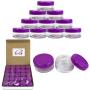 Beauticom 5G/5ML Clear Round Jars with Purple Lids for Pills, Medication, Ointments and Other Beauty and Health Aids - BPA Free (Quantity: 50 Pieces)