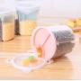 1PCS Small Size PP Plastic 4 Lattices Food Storage Containers Box with Rotating Wheel Kitchen Divider Classification Storage Tank Transparent Sealed Cans for Grain Candy Snacks Dried Goods Nuts(Green)