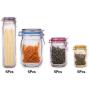 Reusable Mason Jar Bags Portable Mason Jar Zipper Bags Seal Food Saver Storage Bags Snack Sandwich Ziplock Bags (Purple)