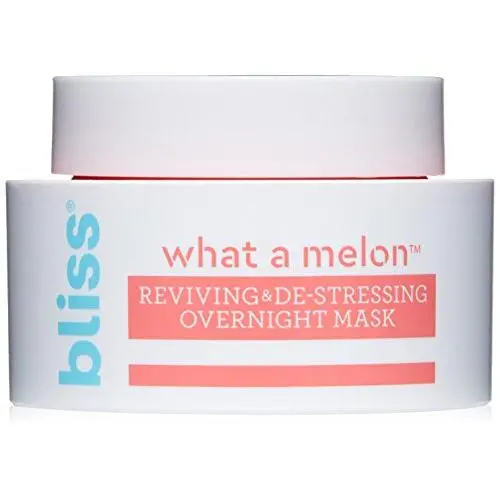 Bliss - What a Melon Overnight Facial Mask | Reviving & De-stressing Overnight Mask | Hydrates, Nourishes, and Softens |All Skin Types | Vegan | Cruelty Free | Paraben Free | 1.7 fl.oz Bliss - What a Melon Overnight Facial Mask | Reviving & De-stressing Overnight Mask | Hydrates, Nourishes, and Softens |All Skin Types | Vegan | Cruelty Free | Paraben Free | 1.7 fl.oz