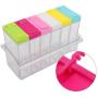 Seasoning Box Condiment Storage Container Bottle Storage Container Condiment Jars Transparent Plastic Seasoning Bottles Jars 6 Boxes Set Kitchen Tool Accessories