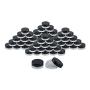 Houseables 3 Gram Jar, 3 ML Jar, 50 pcs, BPA Free, Cosmetic Sample Empty Container, Plastic, Round Pot Black Screw Cap Lid, Small Tiny 3g Bottle, for Make Up, Eye Shadow, Nails, Powder, Paint, Jewelry
